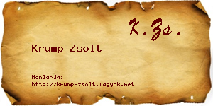Krump Zsolt névjegykártya